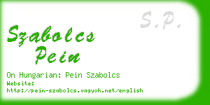 szabolcs pein business card